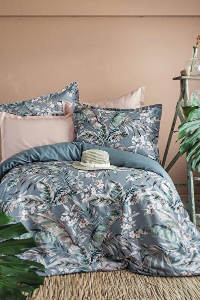 İssimo Home طقم غطاء لحاف من القطن الساتان الرقمي من لورين 210 TC (83 خيط) مق...