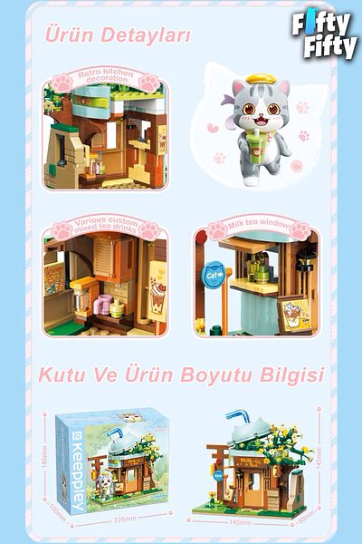 Vagonlife Cute Street Series Milk Coffee Shop - Toy Construction Set Ffk-28021 (411 Pieces)