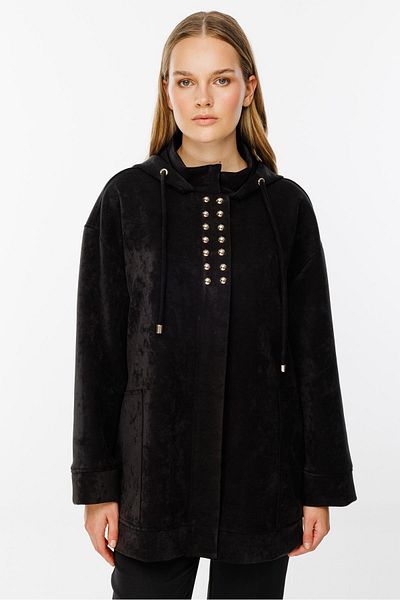 Ghisa Black Suede Hooded Cap