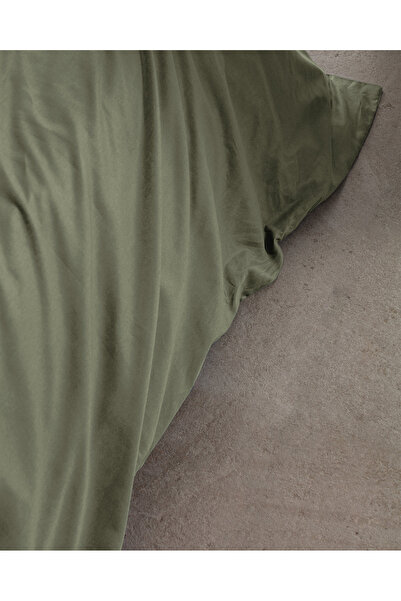 Madame Coco Manon Double 100% Cotton Ranforce Plain Duvet Cover - Green