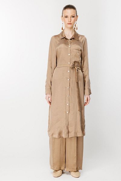Ghisa Snap Button Suit Beige