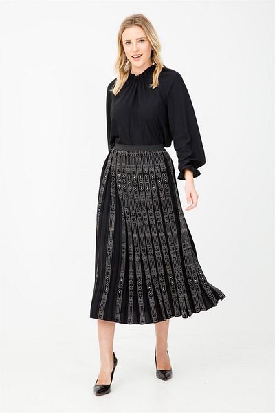 Ghisa Black Jewelled Skirt