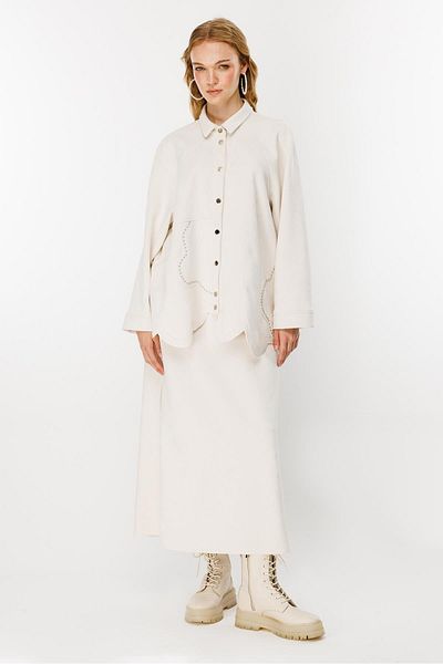 Ghisa Ecru Suede Suit Set