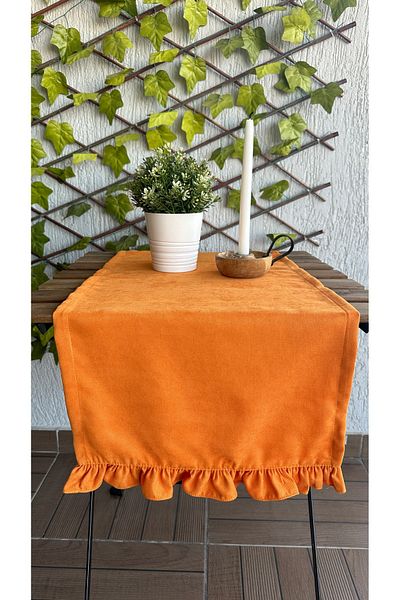 Decamor home Vintage βελούδινη υφή χωρίς περιστερωμένο πορτοκαλί δρομέα