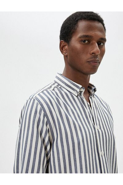 Koton Slim Fit košile s klasickým límečkem s dlouhým rukávem