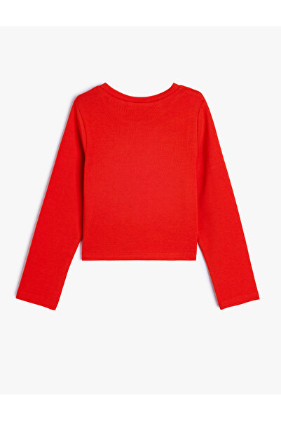 Koton Crew Neck Cotton Slim Fit Crop T-Shirt - Long Sleeve Basic Model