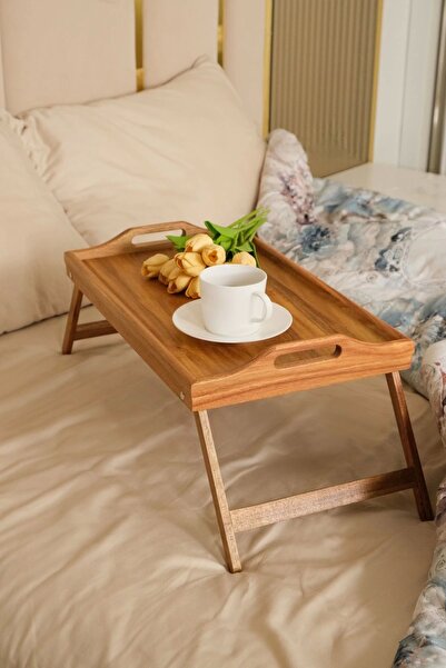 AVANTAGE HOME Mio - Acacia Folding Footed Bed Enjoyment Tray 50 X 30 cm