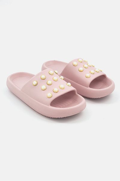 Kenneth Cole Women Mello Eve Pearl Slip On Casual Slipper, Blush