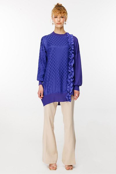 Ghisa PURPLE Tunic - Knitwear Detailed