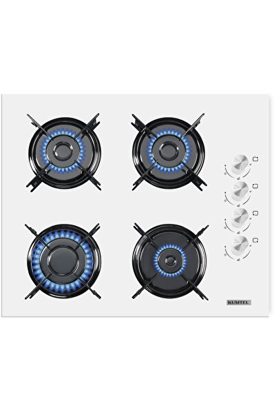 KUMTEL Beyaz Aspiratörlü Turbo Ankastre Set