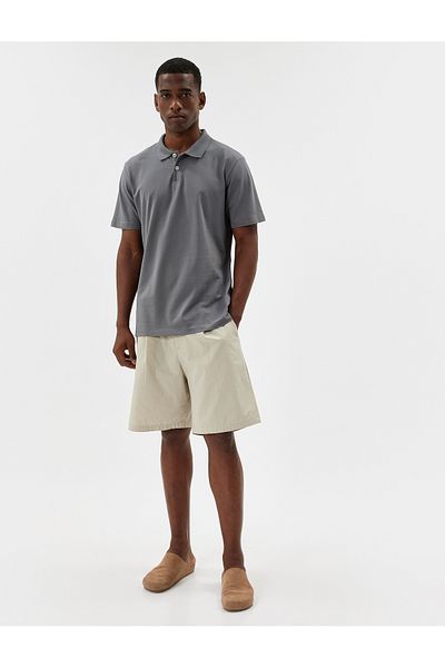 Koton Tricou din bumbac slim cu gât polo - mânecă scurtă
