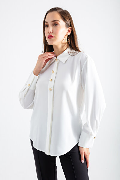 Lafaba Γυναικεία μπλούζα με κουμπιά από λευκόχρυσο