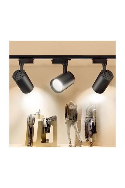 Ledim Led 3 Pieces 30w Rail Spotlight Shop Luminaire1 Meter Rail Black Case White Light Color Rail Spotlight