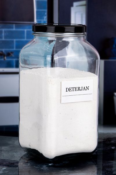 Karçiçeği Home Decorative Glass Detergent Jar 3000 ml Gold Metal Lid (TR)