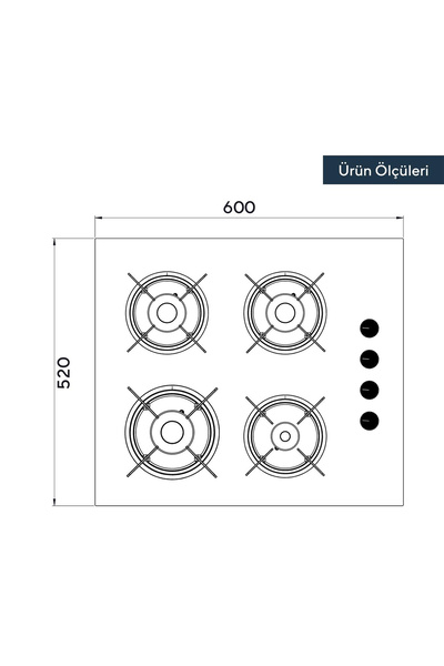 Luxell Siyah Cam Ankastre Ocak (40-tahdf Opall )