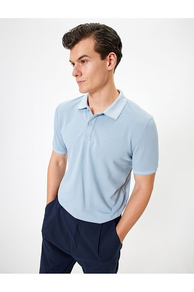 Koton T-shirt o dopasowanym kroju, z krótkim rękawem i dekoltem polo
