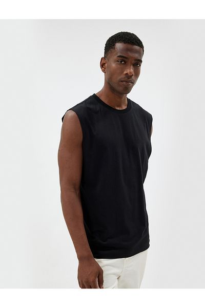 Koton Tricou de bază fără mâneci din bumbac cu decolteu