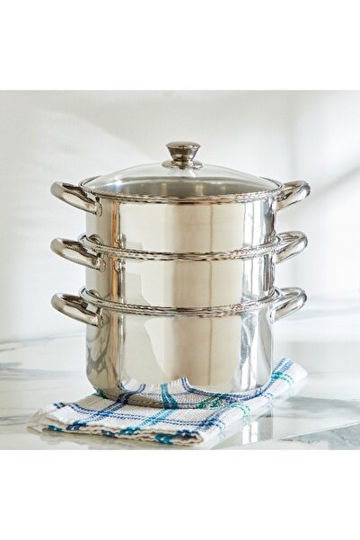 Home Box Stilo Stainless Steel 3-Tier Steamer - 24 cm