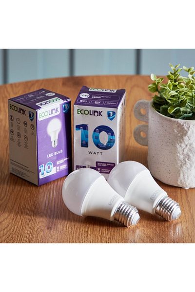 ecolink لمبة LED نهارية E27 بقوة 10 وات - مجموعة من قطعتين
