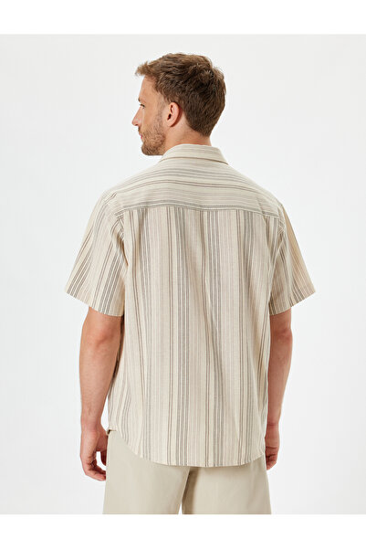 Koton Kısa Kollu Gömlek Cep Detaylı Pamuklu Regular Fit