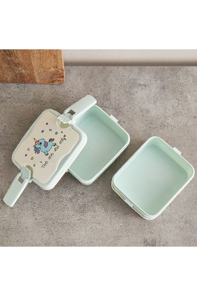 Home Box Neo Unicorn Double Layer Lunch Box - 17x12.5x11 cm