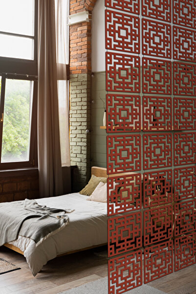 Artavessa 12 Parça Oda Bölücü Seperatör Mdf Paneller - Model 6 (Toprak)