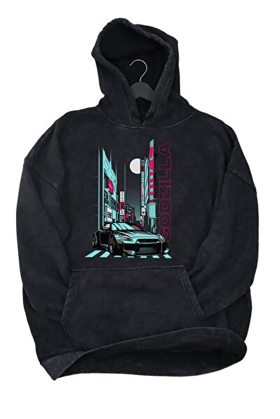 Fuddy Moda Hanorac unisex cu glugă cu imprimeu Nissan GT-R Godzilla, hanorac ...