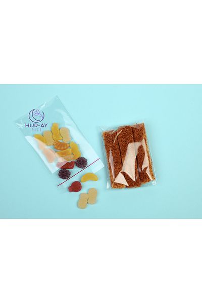 HUR-AY PACK 50 PCS 12x25 CM / TAPED Transparent OPP Bag - Gelatin Glossy Cookie and Confectionery Bag