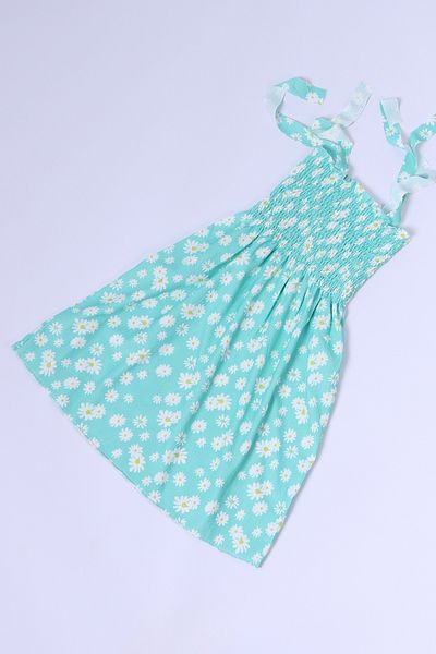 HÇM Flower Patterned Strappy Girl's Dress - B35