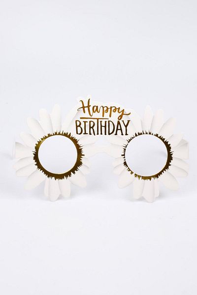 Le Mabelle White Daisy Themed 6-Piece Party Glasses
