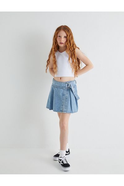Koton Pantaloni scurți pentru fete Indigo deschis 4skg40064ad