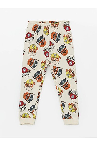 LC Waikiki Lcw Baby Ecru Printed Crew Neck Long Sleeve Paw Patrol Printed Baby Boy Pajamas Set
