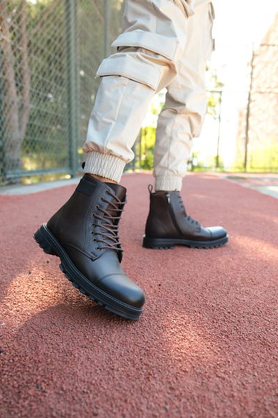 Riccon Brown Zippered Men's Boots 0012856