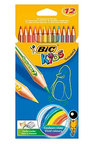 Bic Kids Tropicolor Dry Crayons 12 Colors
