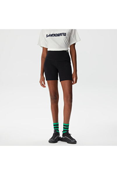 Lacoste Active Kadın Tight Fit Baskılı Siyah Şort
