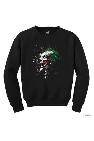 WAKHA سويت شيرت بقلنسوة أسود من جوكر سبلاش