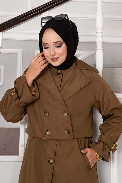 EBRUTESETTÜR Trench Coat with Double Bolero