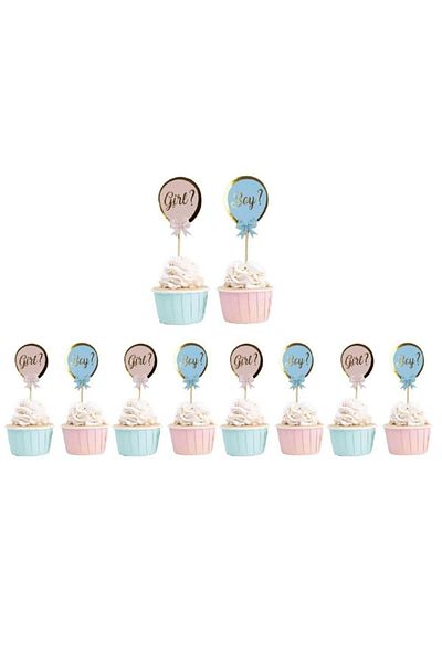 Le Mabelle Multicolored Girl Boy 10-Piece Toothpick Cake Decoration