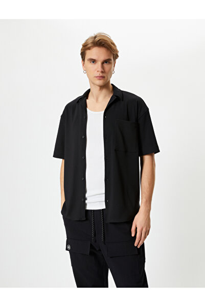 Koton Лятна риза с джоб на ръкава и яка с копчета