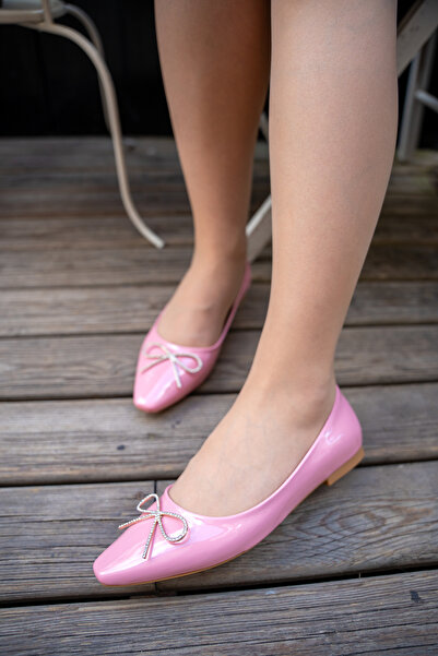 LAMİNTA Γυναικείες μπαλαρίνες Piero Powder Stone Bow με λεπτομέρεια αξεσουάρ