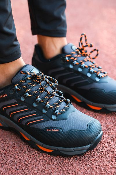 Riccon Καπνιστό πορτοκαλί Unisex 3d Rubber Trekking παπούτσια00128060