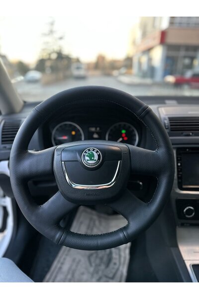 imza direksiyon kılıfı Skoda Octavia Mk2 A5 2005-2012 Araca Özel Dikmeli Dire...