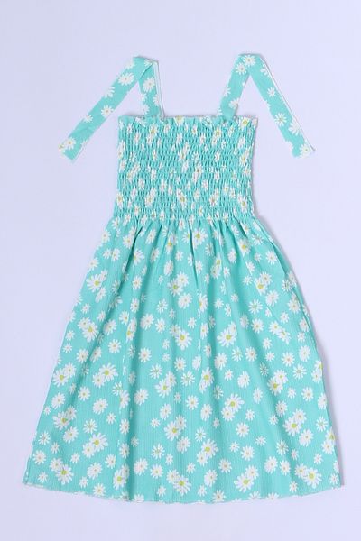 HÇM Flower Patterned Strappy Girl's Dress - B35