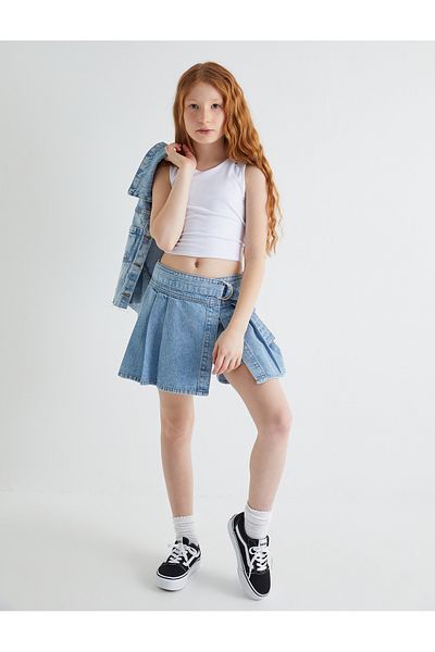 Koton Pantaloni scurți pentru fete Indigo deschis 4skg40064ad
