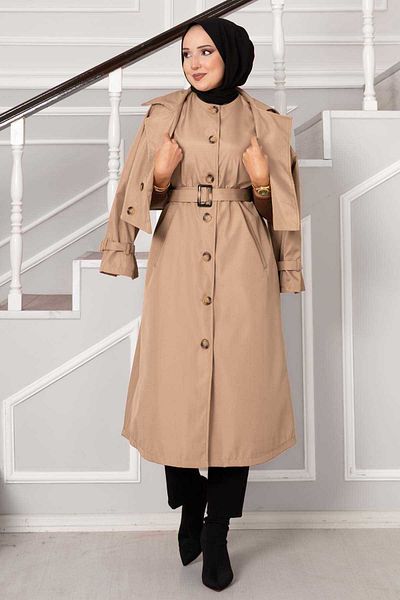 EBRUTESETTÜR Trench Coat with Double Bolero