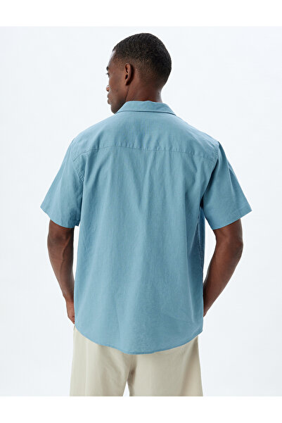 Koton Βασικό κοντομάνικο λινό πουκάμισο