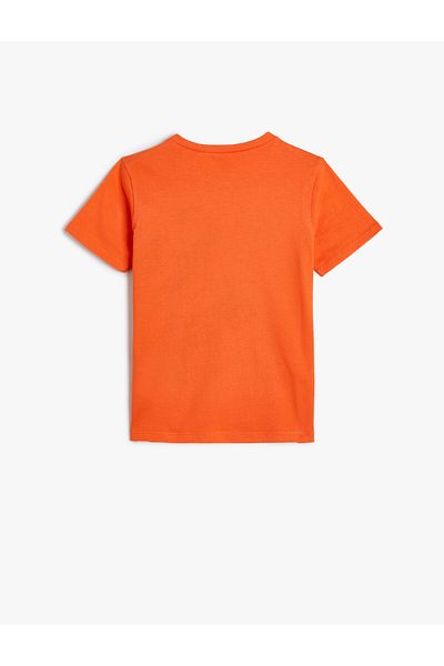 Koton Cotton Short Sleeve Dinosaur T-Shirt - Crew Neck