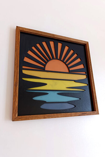 Wooden Factory Colorful Sunset Decorative Painting ?Sunset Sunrise Boho Wooden Wall Art