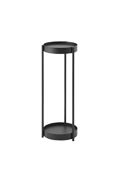 YAMAZAKİ Tower Tekerlekli 2 Katlı Bitki Standı Siyah Y: 70 cm