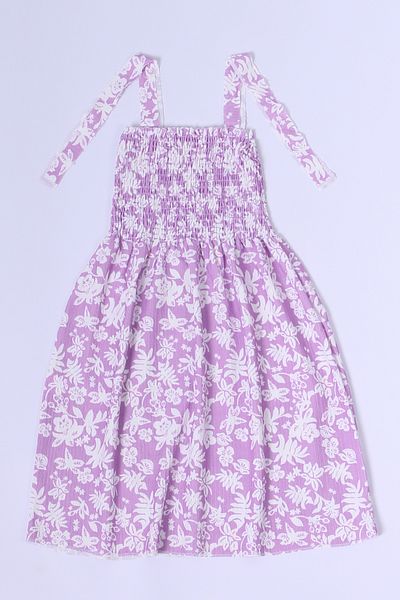 HÇM Flower Patterned Strappy Girl's Dress - B35